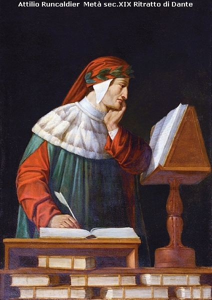 Attilio Runcaldier Metà sec.XIX
                      Ritratto di Dante